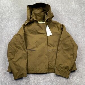 CALLA Women's XL Crop Trench Jacket Water Repellent Wind Resistant Khaki Olive